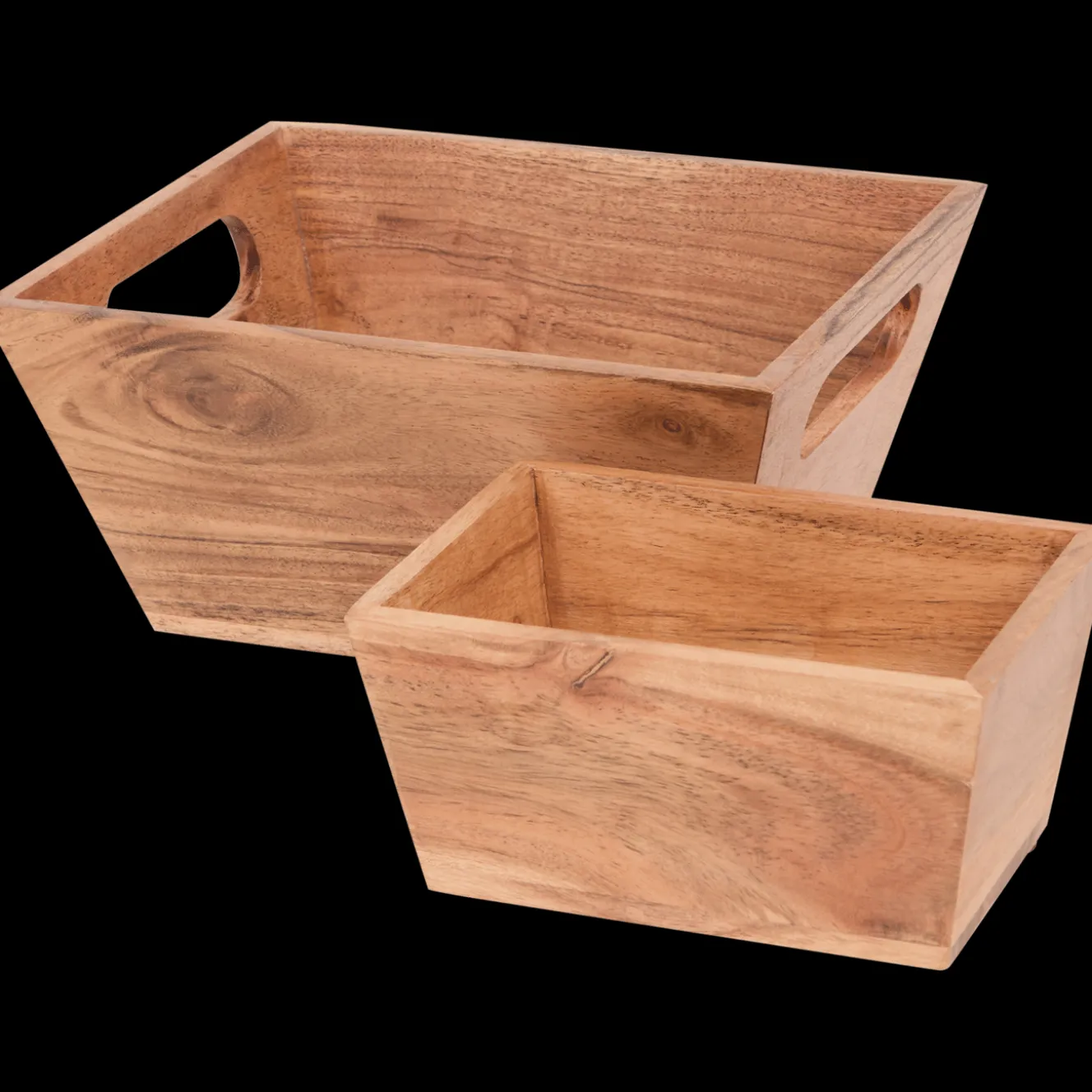 Acaciahouten opbergbakken