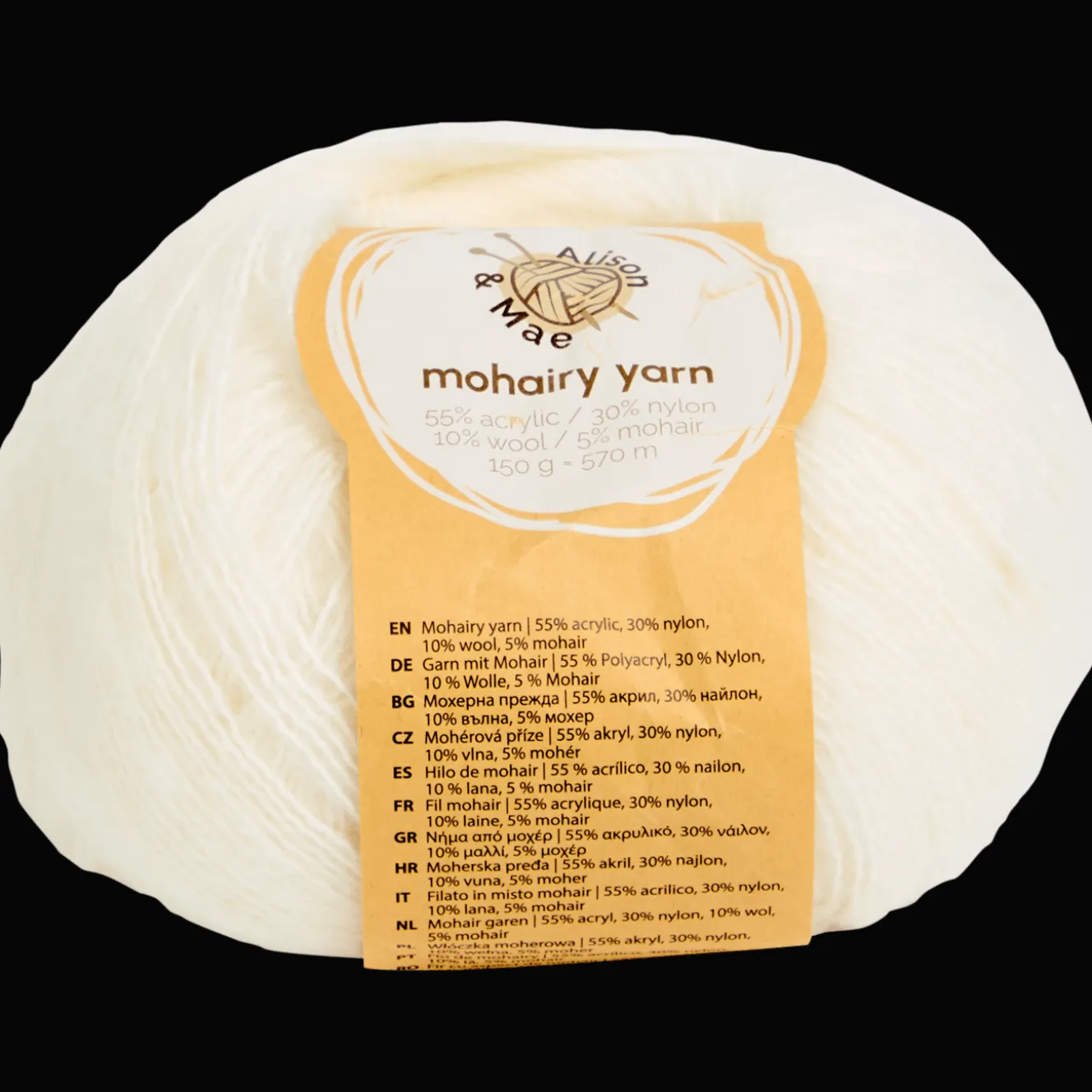 Alison & Mae breigaren Mohairy yarn