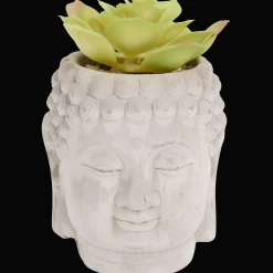 Boeddha-bloempot met kunstplant