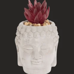 Boeddha-bloempot met kunstplant