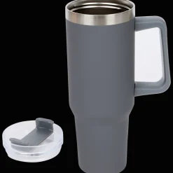 Grote thermosbeker met rietje