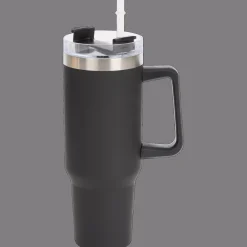 Grote thermosbeker met rietje