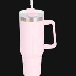 Grote thermosbeker met rietje