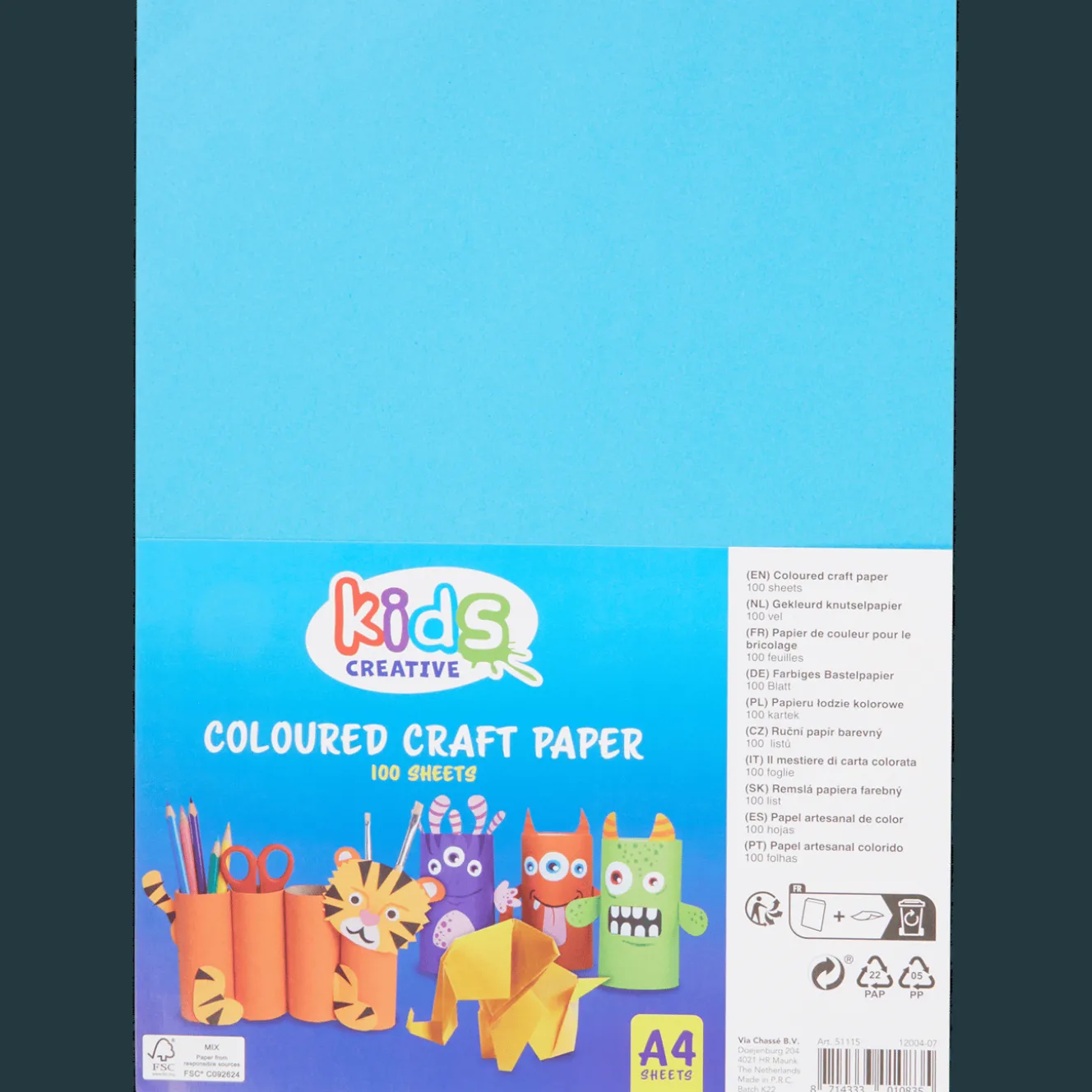 Kids Creative gekleurd knutselpapier