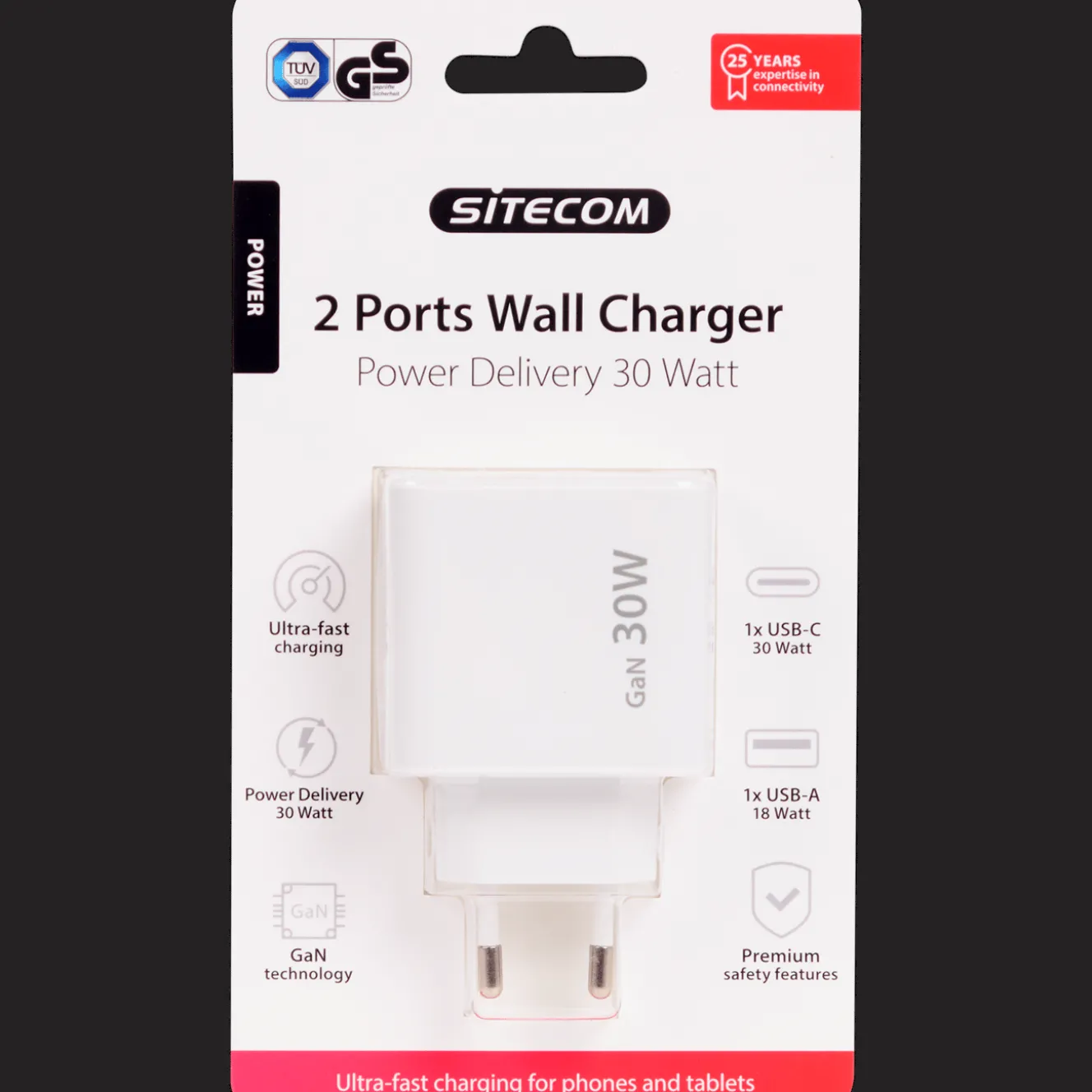 Sitecom 2-poorts snellader