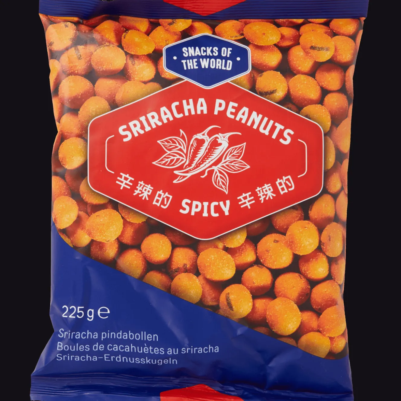 Snacks of the World sriracha pindabollen Spicy