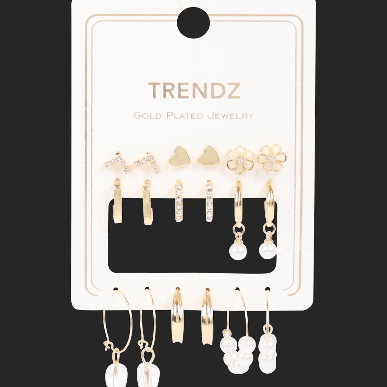 Trendz vergulde oorbellenset