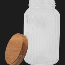 Voorraadpot met houten deksel